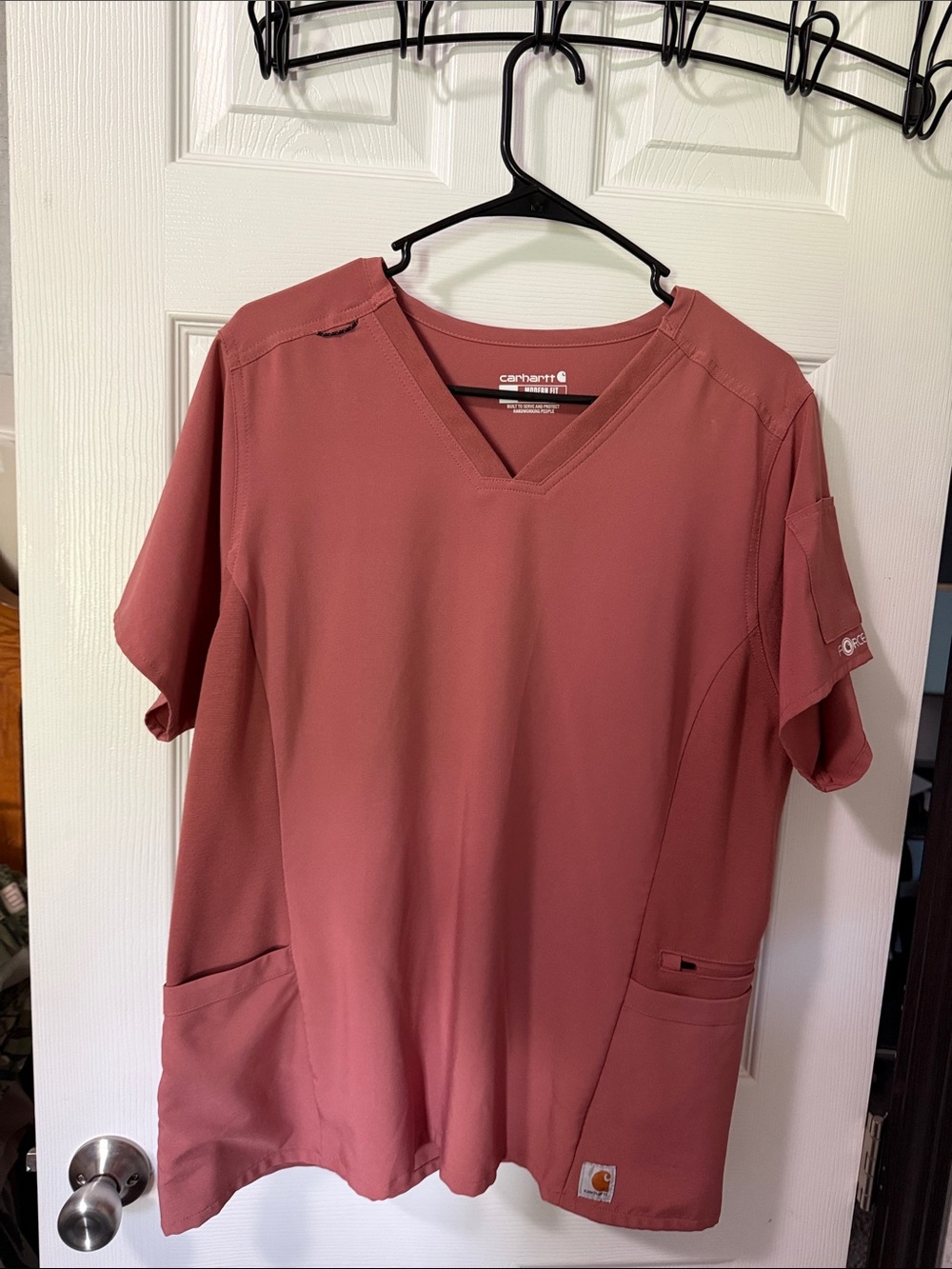 Carhartt Womans Cross Flex V-Neck Scrub Top and Cross Flex Boot Cut Scrub Pants